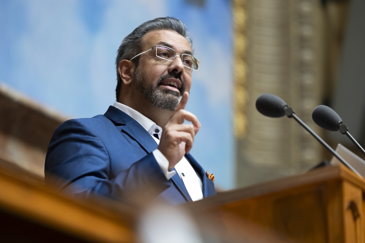 Niklaus-Samuel Gugger, EVP-ZH, spricht waehrend der Fruehlingssession der Eidgenoessischen Raete, am Mittwoch, 28. Februar 2024, im Nationalrat in Bern. (KEYSTONE/Peter Klaunzer)