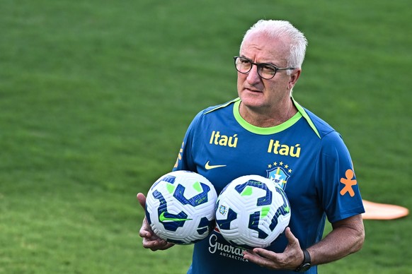 epa11995923 (FILE) - Brazil head coach Dorival Junior participates in a training session of the national team in Brasilia, Brazil, 17 March 2025 (re-issued 28 March 2025). The Brazilian Soccer Federat ...