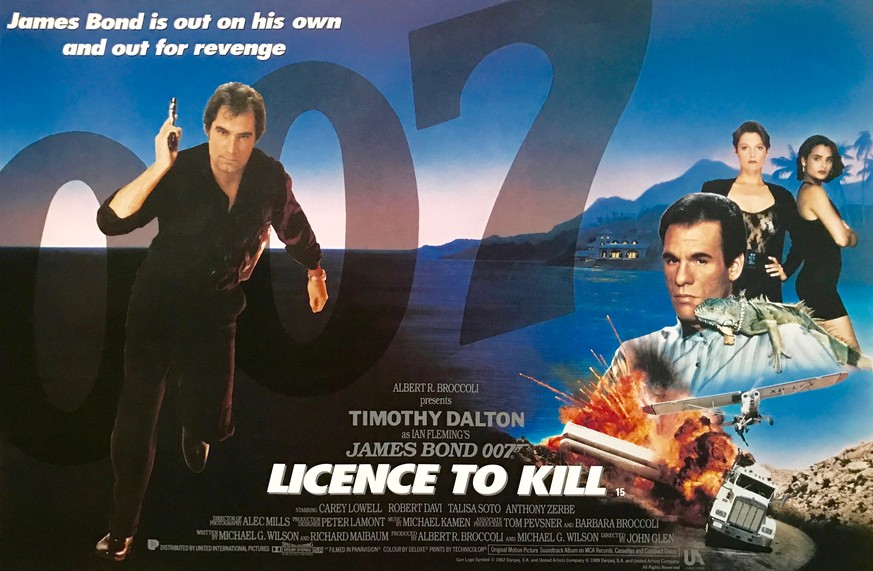 james bond 007 licence to kill timothy dalton 1989 

https://www.vintagemovieposters.co.uk/shop/james-bond-licence-to-kill-movie-poster/