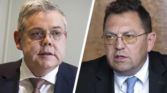 Uneins über EU-Reise: Franz Grüter (links) und Laurent Wehrli.