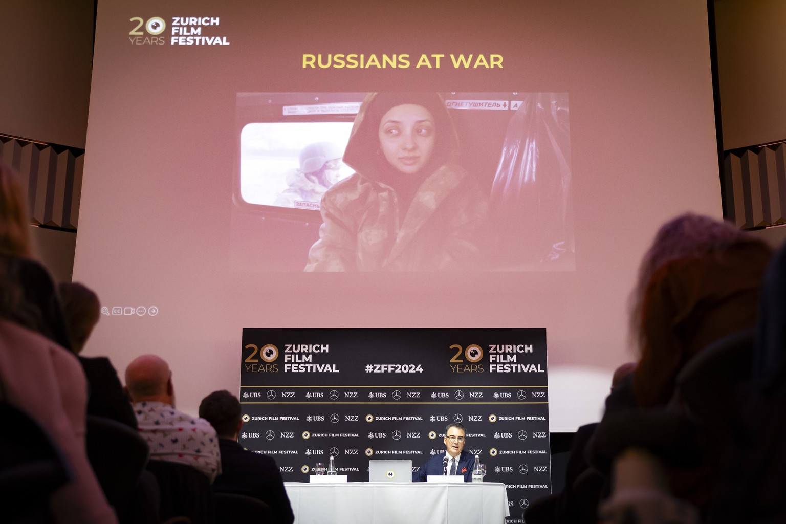 Christian Jungen, Artistic Director of the Zurich Film Festival speaks about the planned screening of the film &quot;Russians at war&quot; during a news conference ahead of the 20th Zurich Film Festiv ...