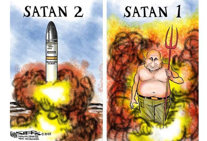 31 schonungslos ehrliche Karikaturen, die Putins Angriffskrieg auf die Ukraine anprangern