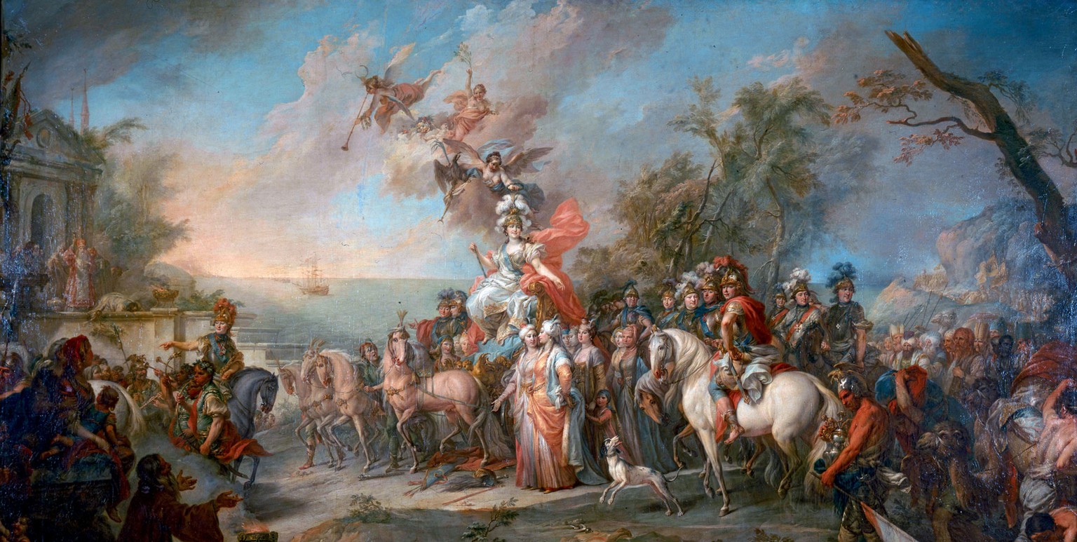 Allegorie der Sieges Katharinas über die Türken (1772) von Stefano Torelli.