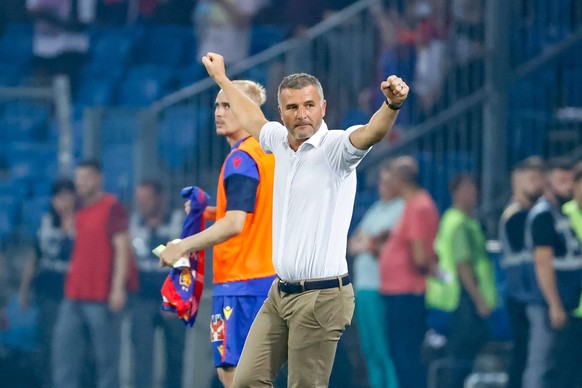 SUI, FC Basel vs. ZSKA Sofia, Fussball, UEFA Europa Conference League, 4. Qualifikationsrunde, 25.08.2022 Alex Frei FC Basel, Trainer nach dem Spiel, SUI, FC Basel vs. ZSKA Sofia, Fussball, UEFA Europ ...