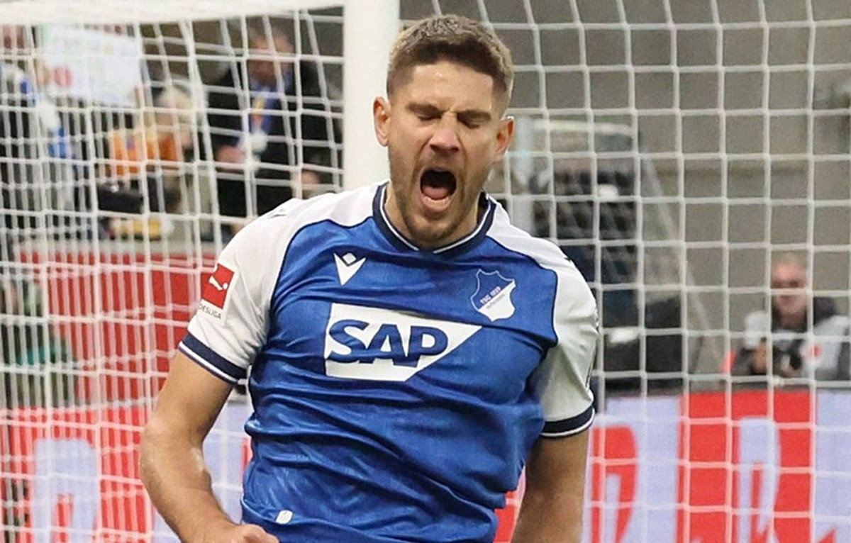 25.10.2026, xrekx, Fussball 1.Bundesliga, TSG 1899 Hoffenheim - Bayer 04 Leverkusen v.l. Andrej Kramaric TSG 1899 Hoffenheim jubelt nach seinem Tor zum 1:0 Elfmeter DFL/DFB REGULATIONS PROHIBIT ANY US ...