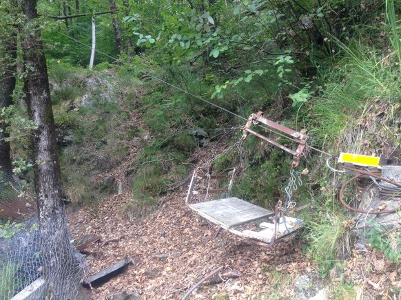 Transport-Seilbähnli im Valle Onsernone. Sie sind an jeder Ecke.