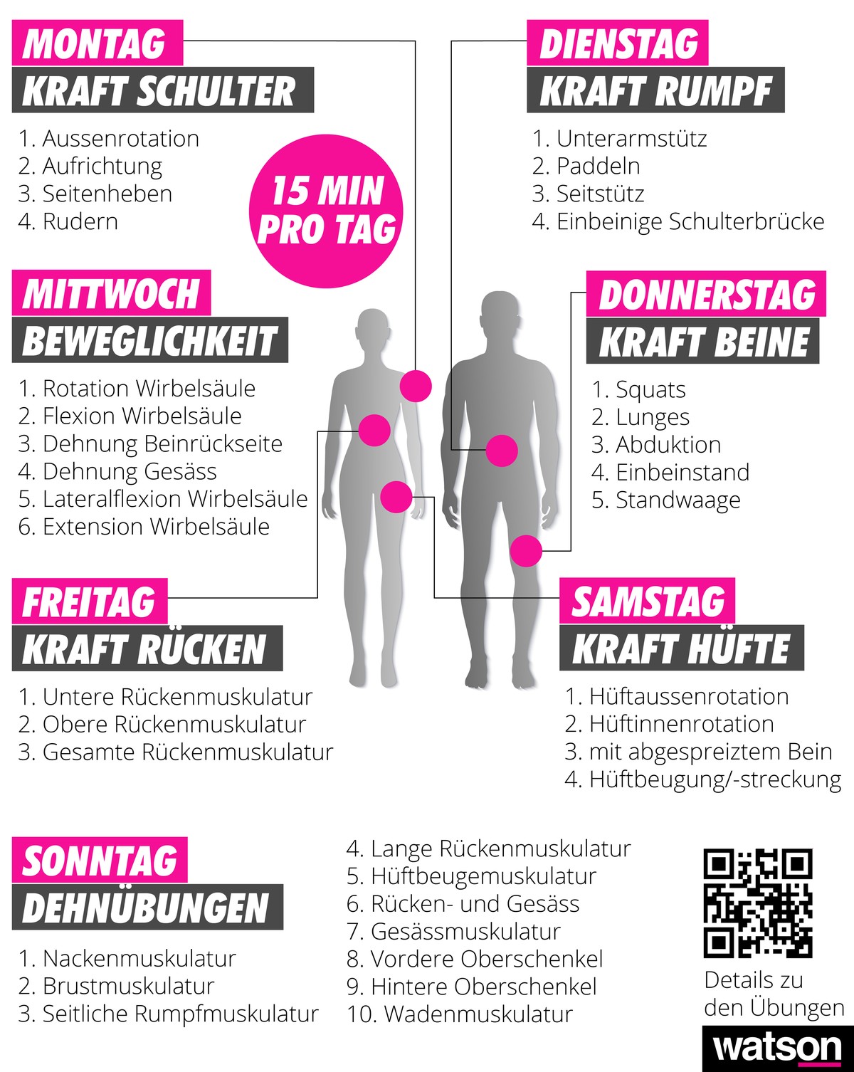 Wochenplan mit QR-Code