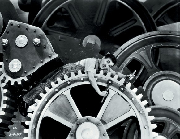 Mensch-Maschine: Charlie Chaplin 1936 in «Modern Times».