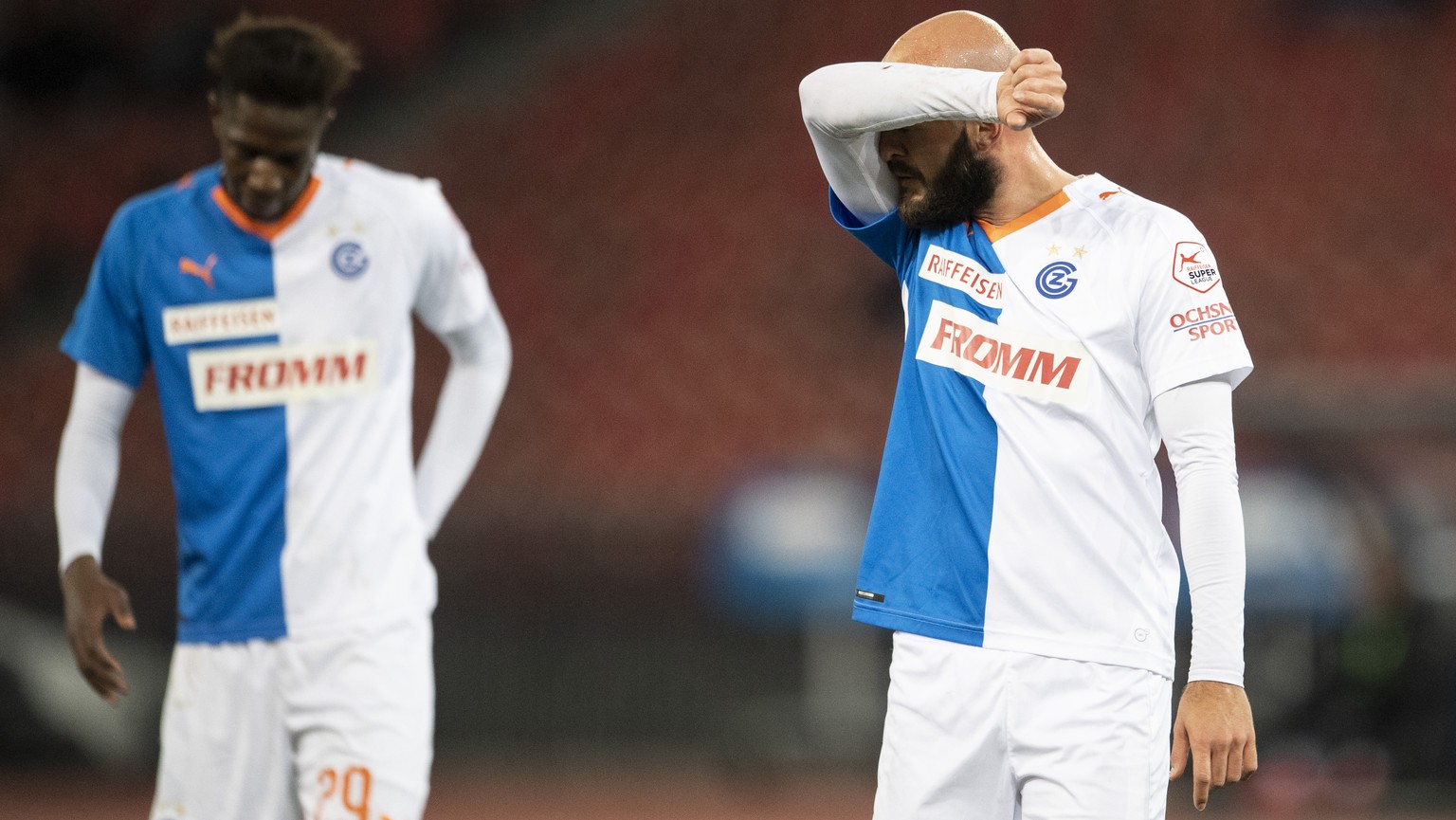 Grasshopper Arlind Ajeti reagiert im Fussball Meisterschaftsspiel der Super League zwischen dem Grasshopper Club Zuerich und dem FC Luzern im Letzigrund, am Samstag, 2. Maerz 2019 in Zuerich. (KEYSTON ...