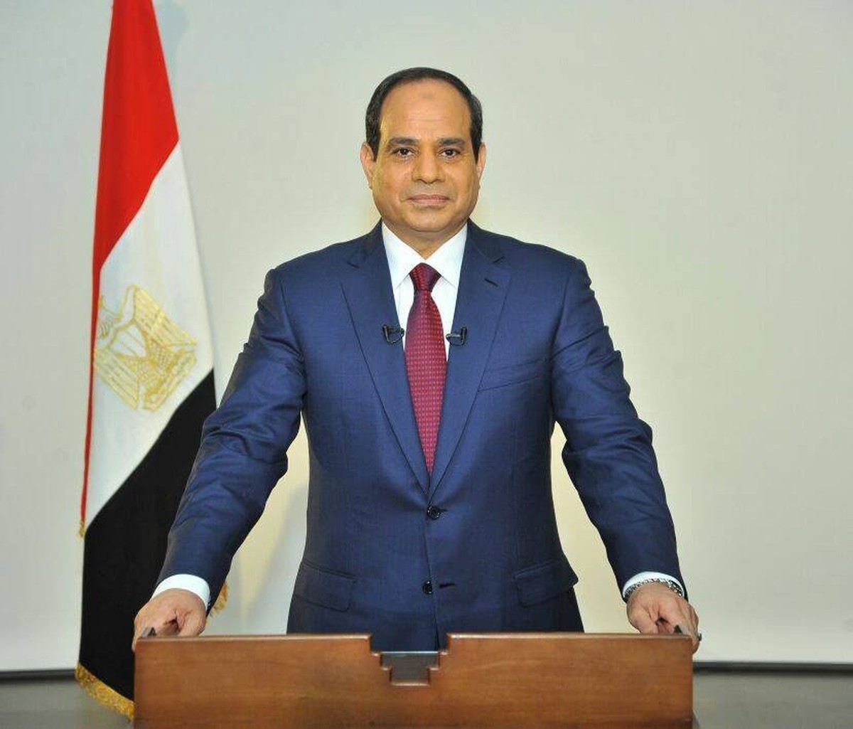 epa04238504 Presidential candidate Abdel Fattah al-Sisi gives a statement in Cairo, Egypt, 03 June 2014, following the election results. Abdel Fattah al-Sisi was elected Egypt's president with al ...