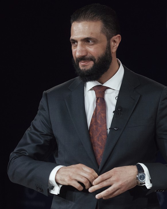 Interim Syria President Ahmed al-Sharaa smiles during the Concordia Annual Summit in New York, Monday, Sept. 22, 2025. (AP Photo/Andres Kudacki)
UN Syria