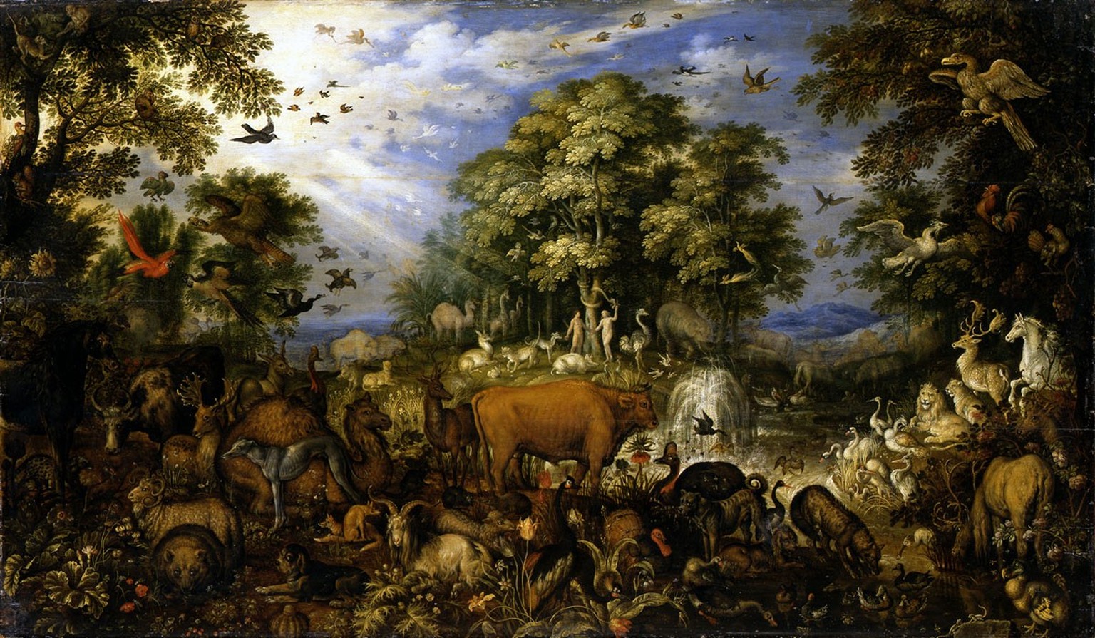Das Paradies von Roelant Savery: wo Menschen und Tiere im Einklang leben.
https://smb.museum-digital.de/object/61706