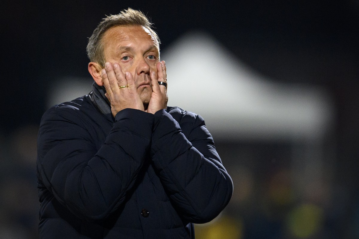 L'entraineur zuerichois Andre Breitenreiter montre sa deception lors de la rencontre 1/8 de finale de Coupe Suisse de football entre le club de Challenge League Yverdon Sport FC, YS, et le club d ...