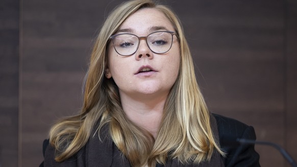 La conseillere d'Etat vaudoise Valerie Dittli parle lors de la conference de presse de presentation du projet de budget 2026 de l'Etat de Vaud ce mercredi, 24 septembre 2025 a Lausanne. (KEY ...