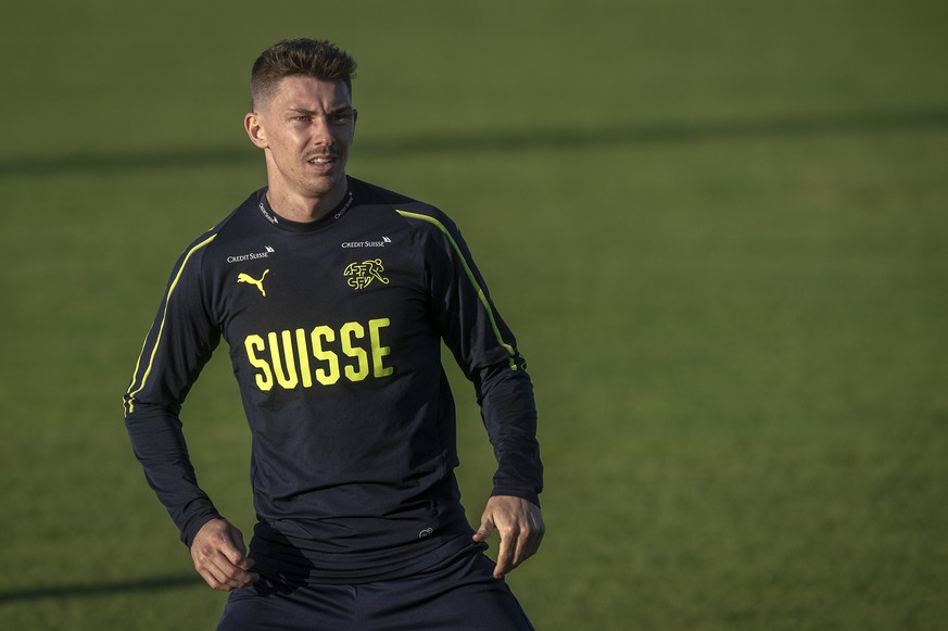 Christian Fassnacht waehrend des Training der Schweizer Fussballnationalmannschaft im GC Campus in Niederhasli ,am Montag, 8. Oktober 2018. (KEYSTONE/Melanie Duchene)