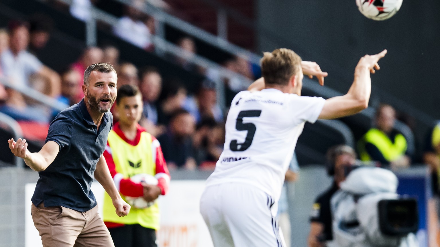 LÕentraineur ad interim du FC Basel Alex Frei, lors de la rencontre de football de Super League entre Neuchatel Xamax FCS et FC Basel 1893 ce samedi 28 juillet 2018 au stade de la Maladiere a Neuchate ...