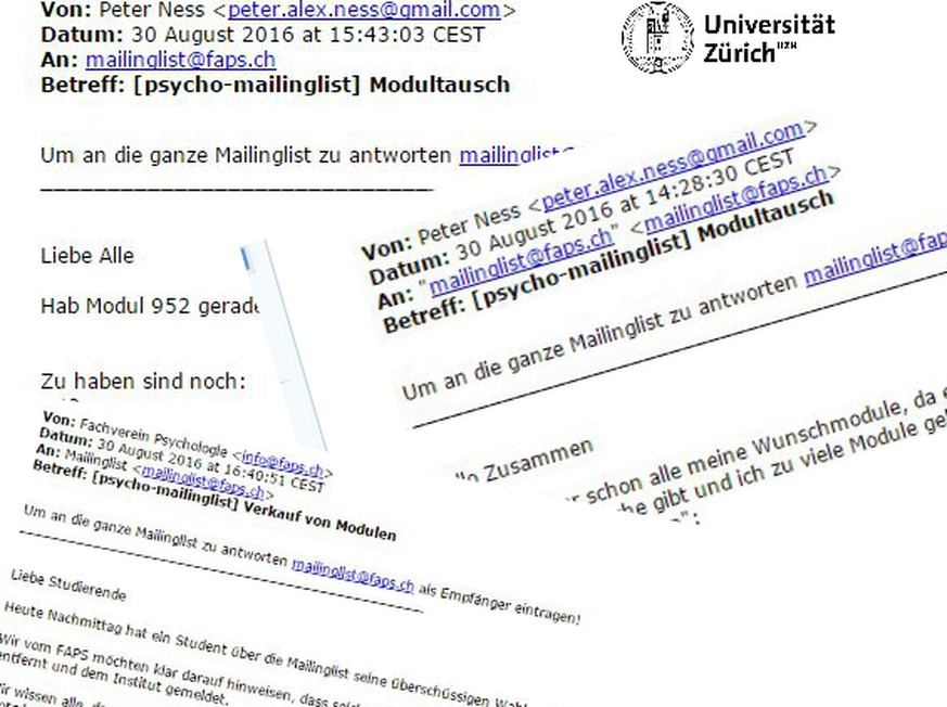 Module auf dem Schwarzmarkt? Wegen dieser Mail drehen die Psychologie-Studenten der Uni Zürich durch