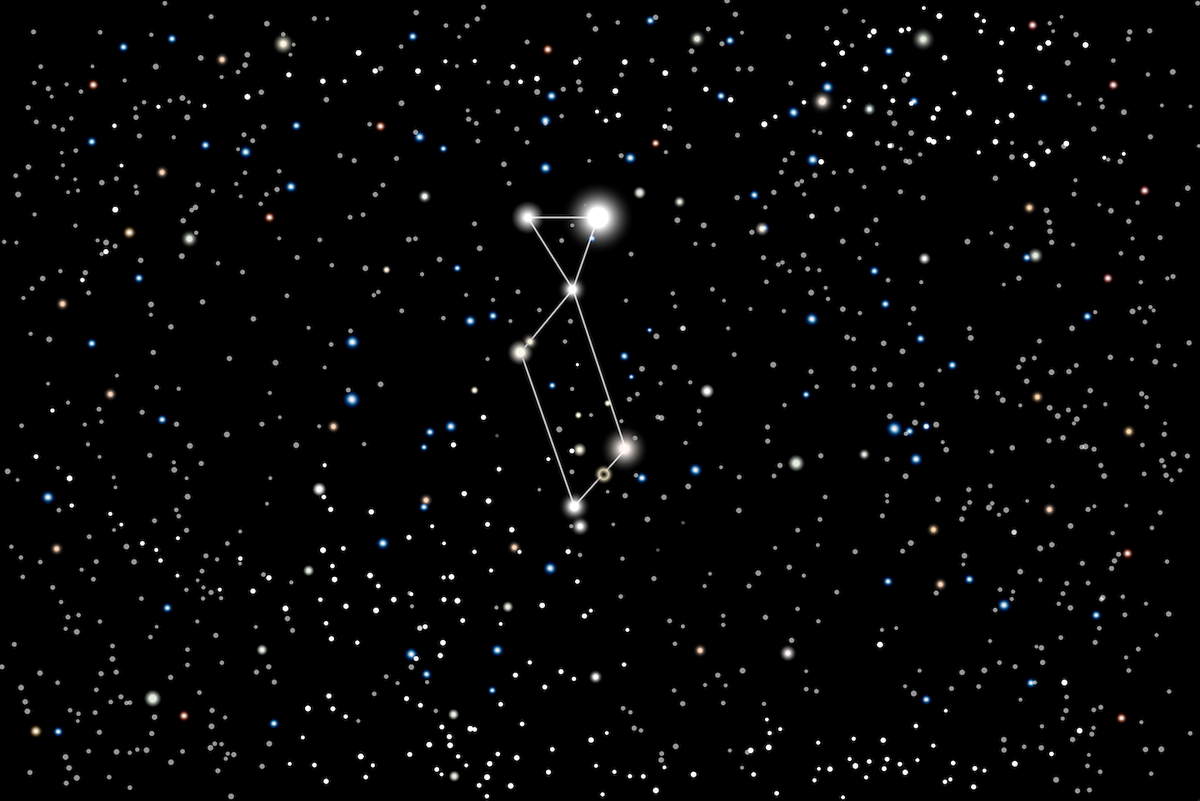 Die Sternen-Konstellation &amp;quot;Lyra&amp;quot; am Nachthimmel