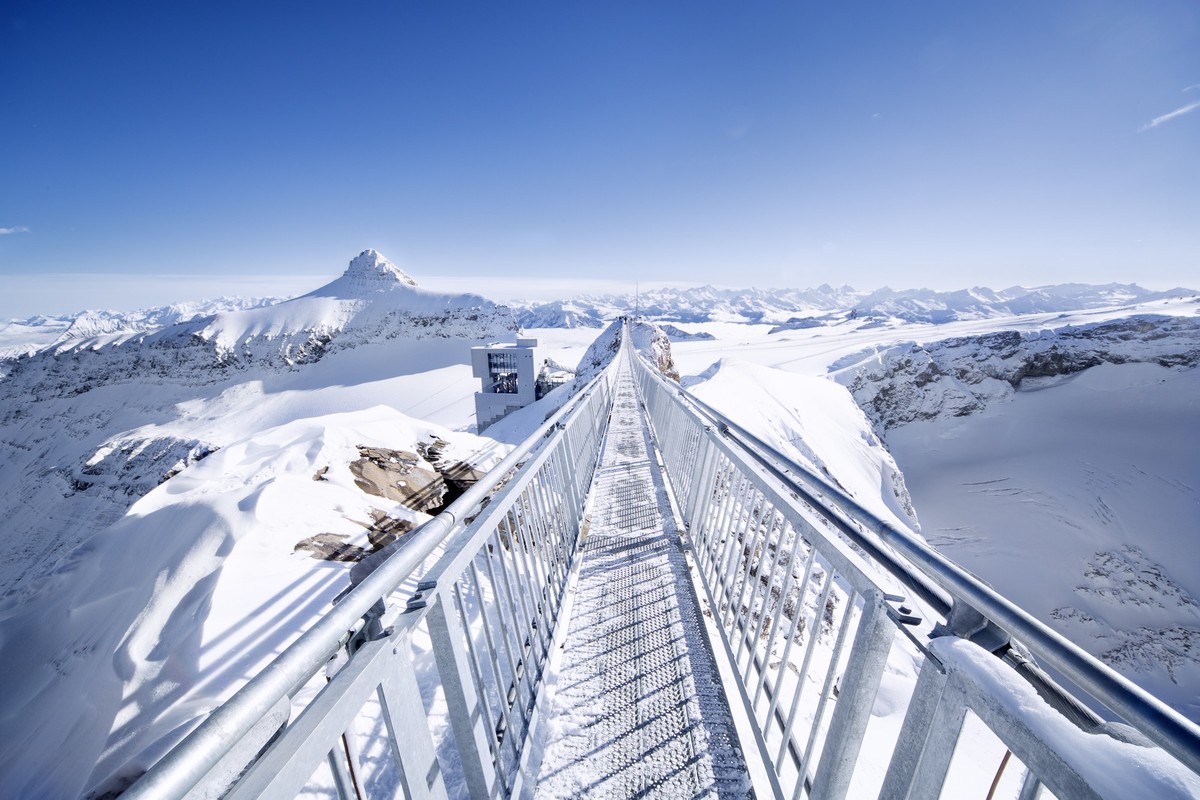Panorama sur les Alpes depuis le Peak Walk by Tissot.