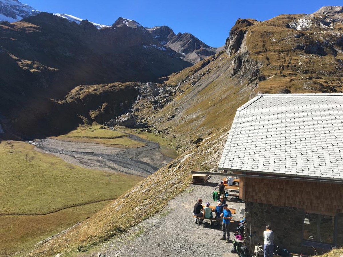 Blick auf die Geltenhütte.