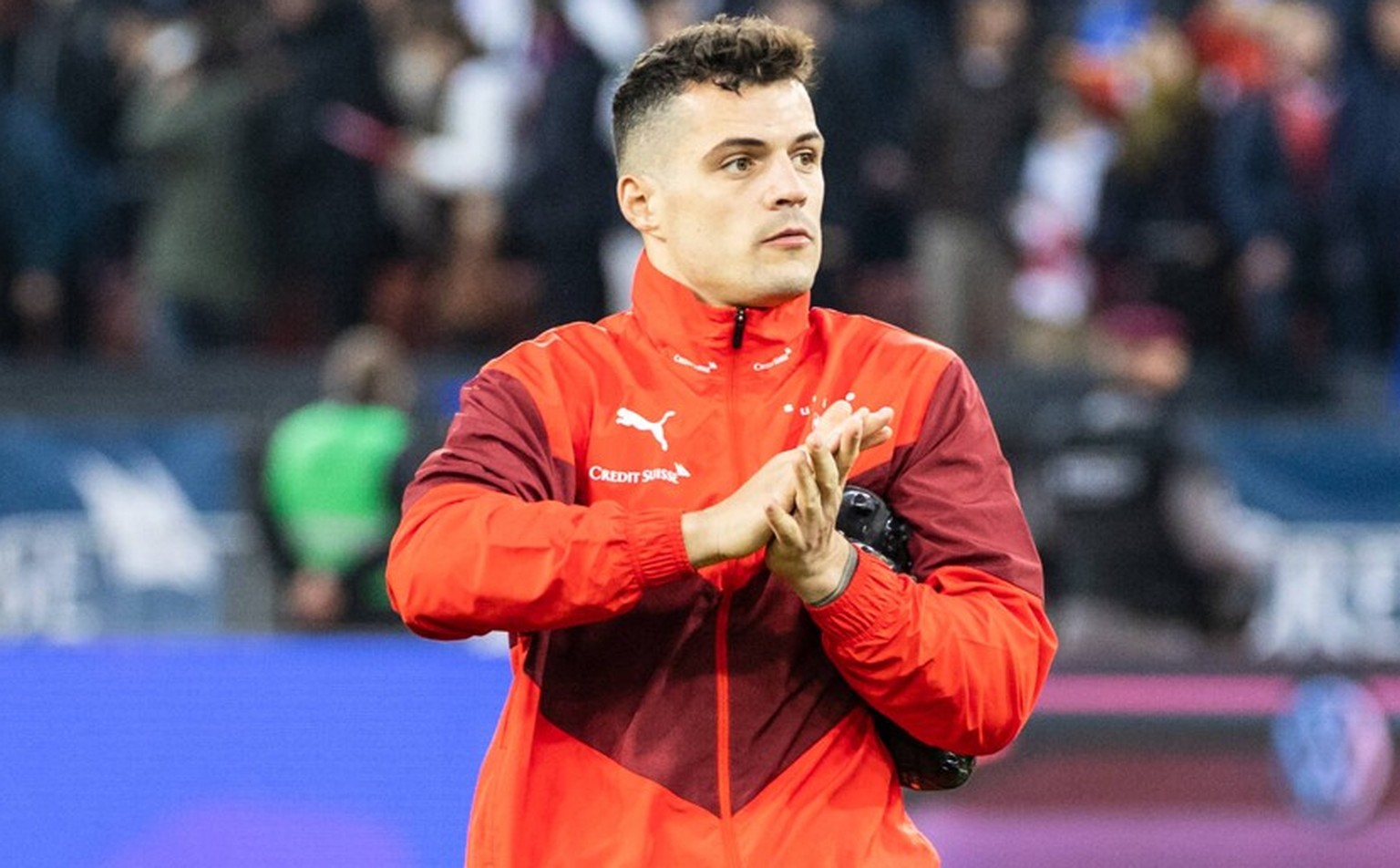 IMAGO / NurPhoto

Switzerland v Kosovo - Friendly Match ZURICH, SWITZERLAND - MARCH 29: Granit Xhaka of Switzerland thanks the fans during the International Friendly, Länderspiel, Nationalmannschaft m ...