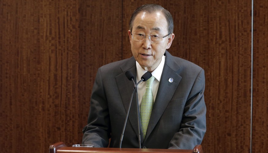 Ban Ki-Moon bei einer Pressekonferenz am Donnerstagabend.