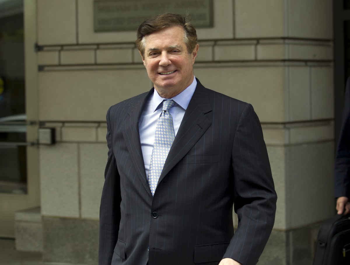 FILE - In this May 23, 2018, file photo, Paul Manafort, President Donald Trump's former campaign chairman, leaves the Federal District Court after a hearing, in Washington. As jurors weigh Manafo ...