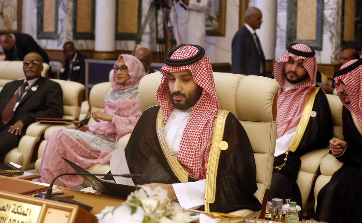 Saudi Crown Prince Mohammed bin Salman, attends an emergency summit of Gulf Arab leaders in Mecca, Saudi Arabia, Thursday, May 30, 2019. Saudi Arabia's King Salman opened an emergency summit of G ...