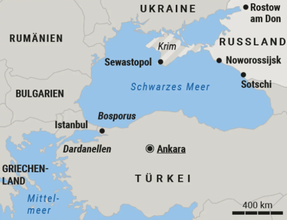 Schwarzes Meer Karte Black Sea map