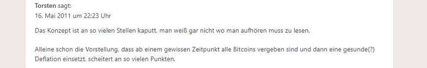Kommentar zum Artikel «Was ist eigentlich Bitcoin» auf netzpolitik.org.
