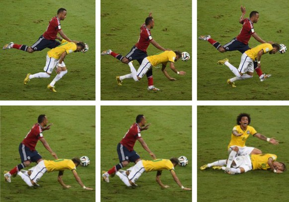 Das Foul von Zuniga an Neymar.