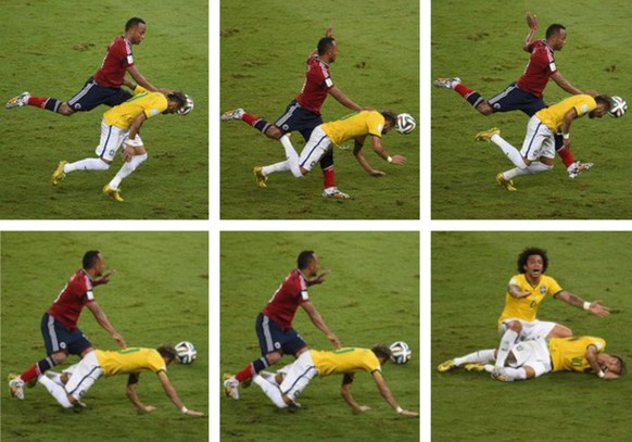 Das Foul von Zuniga an Neymar.