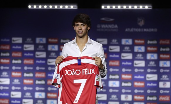 Atlético Madrid machte Joao Felix zum bisher teuersten Rechtsaussen.