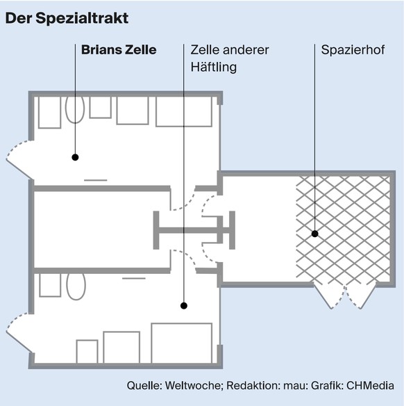 Justizvollzug Der Kanton Zürich hat für den Straftäter Brian K. alias «Carlos» einen Spezialtrakt im Gefängnis Pöschwies gebaut. Für 1,85 Millionen Franken liess er zwei Zellen erstellen, die über aut ...