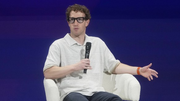 Meta Founder and CEO Mark Zuckerberg speaks at LlamaCon 2025, an AI developer conference, in Menlo Park, Calif., Tuesday, April 29, 2025. (AP Photo/Jeff Chiu)
Mark Zuckerberg