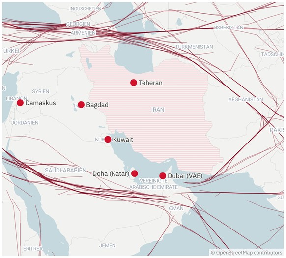 Wie sich der Luftverkehr über dem Nahen Osten verändert hat. 2. März 2026
