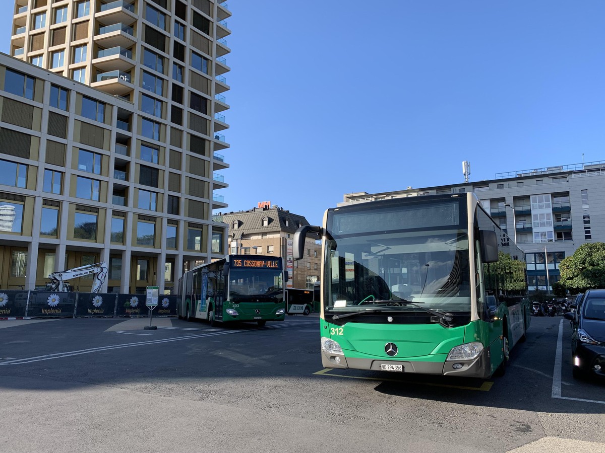 Nouvelles constructions, Place de la Gare, Morges. 31 août 2021.