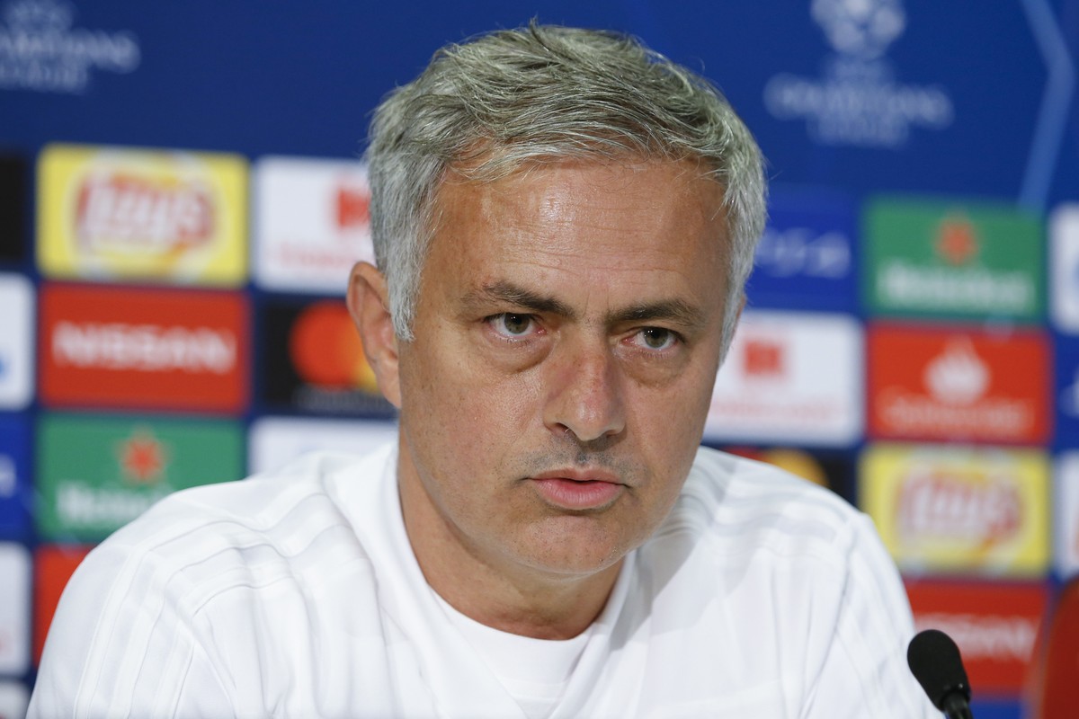 Manchester's head coach Jose Mourinho speaks during a press conference the day before the UEFA Champions League group stage group H match between Switzerland's BSC Young Boys Bern and Englan ...