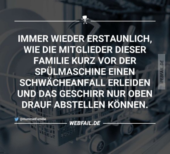 Picdump 202 – Memes, das wöchentliche Wellness-Erlebnis\nWer kennts nicht, die familiären Schwächeanfälle vor der Abwaschmaschine?🤣