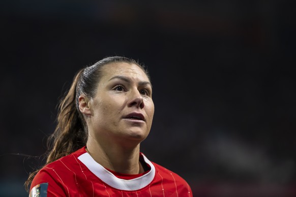 Switzerland&#039;s forward Ramona Bachmann reacts during the FIFA Women&#039;s World Cup 2023 soccer match between Switzerland and New Zealand at the Dunedin stadium in Dunedin, New Zealand on Sunday  ...