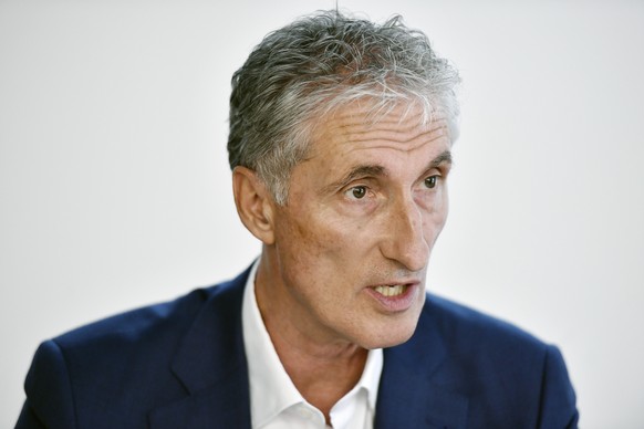 ZSC Lions CEO Peter Zahner an der Vorsaison-Pressekonferenz der ZSC Lions in Zuerich am Dienstag, 31. August 2021. (KEYSTONE/Walter Bieri)