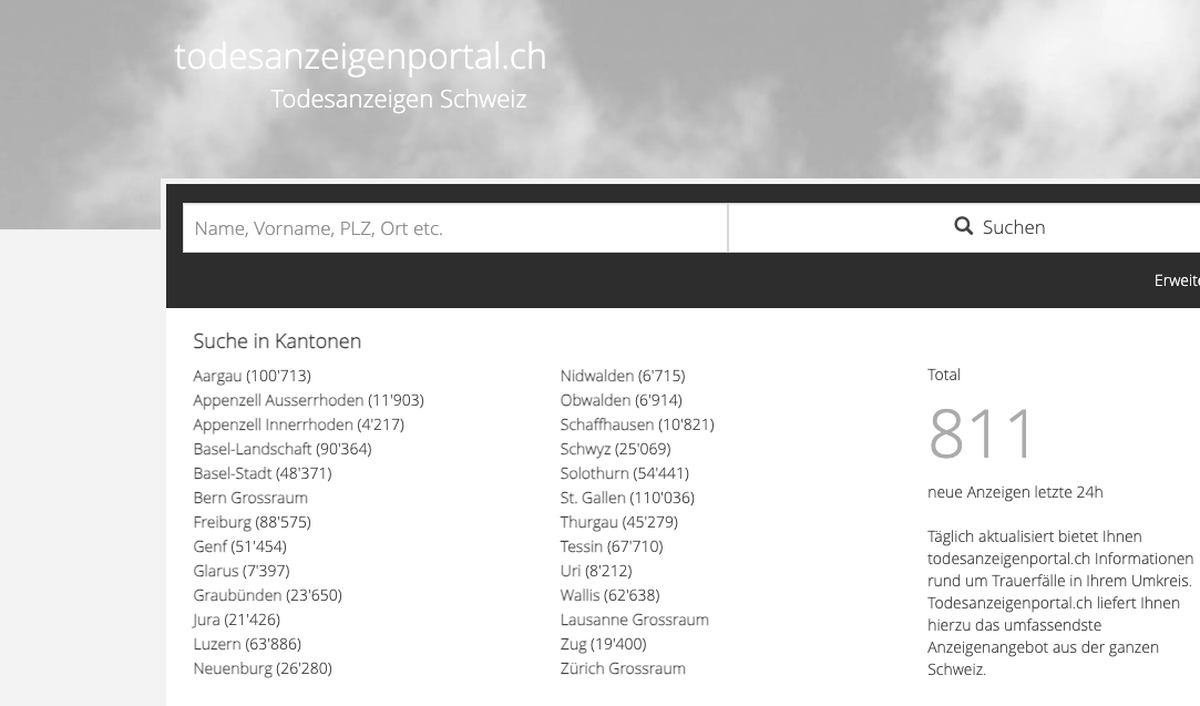 Todesanzeigenportal.ch