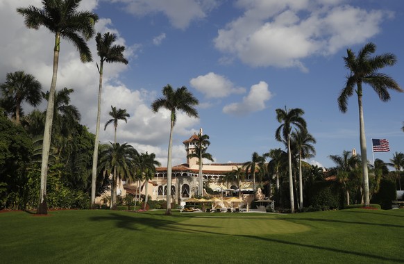 FILE - In this Nov. 27, 2016, file photo, Mar-A Lago is seen from the media van window, in Palm Beach, Fla. For a president who happens to be an expert at branding, the transformation of his Mar-a-Lag ...
