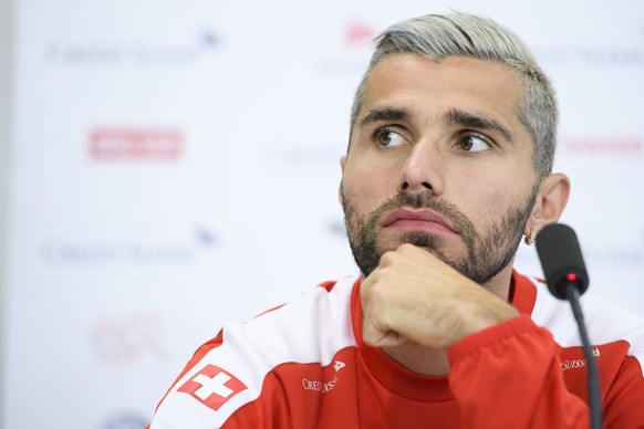 ARCHIVBILD ZUM WECHSEL VON VALON BEHRAMI VON WATFORD ZU UDINESE, AM MITTWOCH, 16. AUGUST 2017 - Valon Behrami waehrend der Medienkonferenz zum WM-Qualifikationsspiel gegen Portugal, am Montag, 5. Sept ...