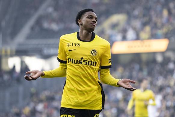 Alvyn Sanches (YB) jubelt nach seinem Tor zum 1:0, im Fussball Meisterschaftsspiel der Super League zwischen dem BSC Young Boys, YB, und dem FC Thun, FCT, vom Sonntag, 8. Maerz 2026 im Stadion Wankdor ...