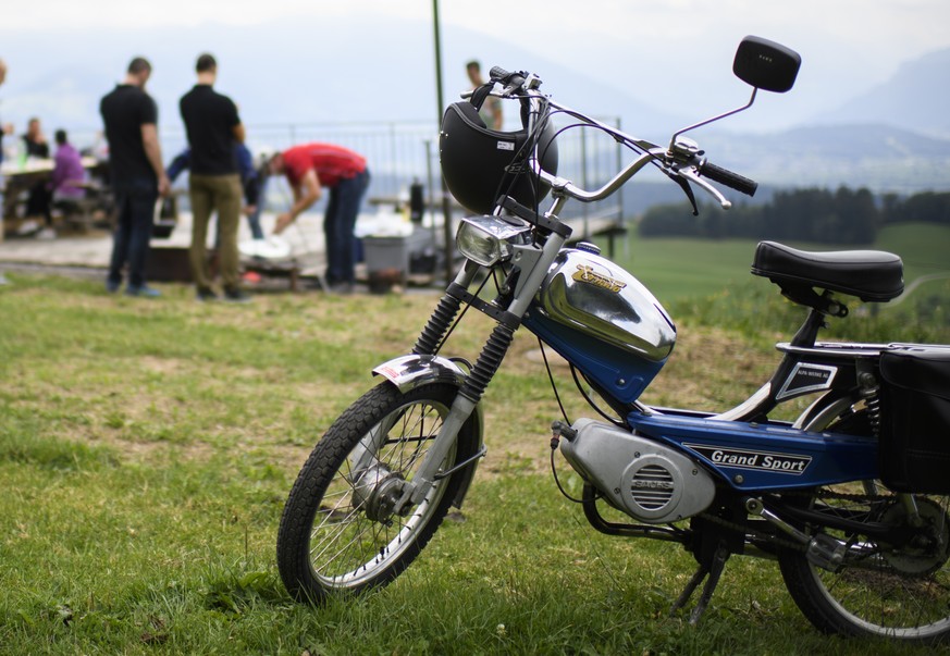 Pause auf einer gefuehrten Toeffli-Tour, am Mittwoch, 11. Juli 2018, beim Atzmaennig in Goldingen. Die Sommer- und Wintersportstation bietet neu (auch gefuehrte) Toeffli-Touren an. Auch der Appenzelle ...