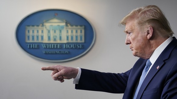 President Donald Trump speaks during a press briefing with the coronavirus task force, in the Brady press briefing room at the White House, Monday, March 16, 2020, in Washington. (AP Photo/Evan Vucci) ...