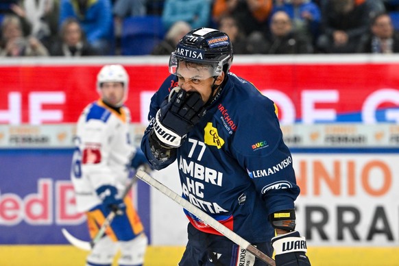 Michael Joly (HCAP) angry after making a mistake, during the regular season of National League A (NLA) Swiss Championship 2025/26 between HC Ambri Piotta and EV Zug at the ice stadium Gottardo Arena,  ...