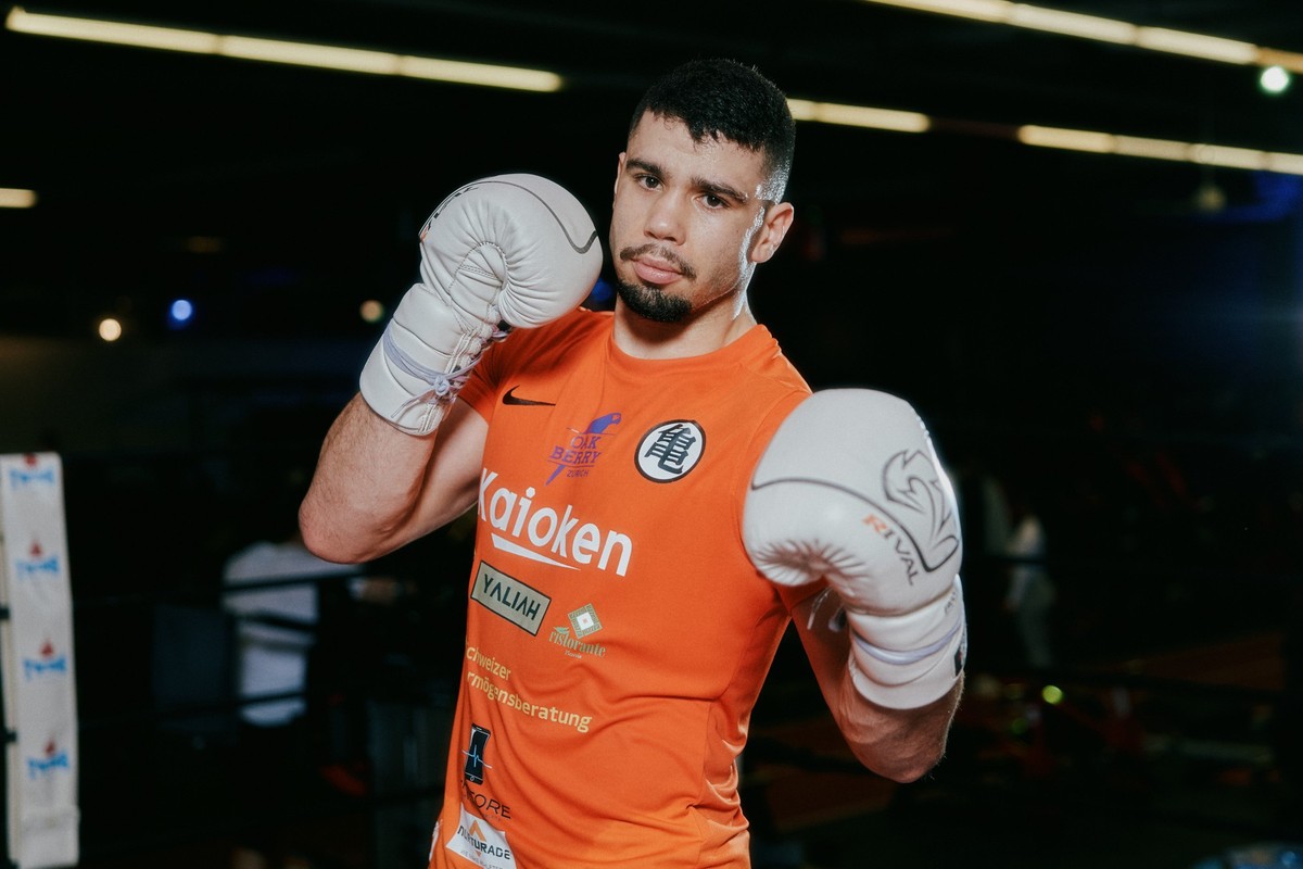 02. April 2026 (Schlieren) – Kickboxer Fabian Lorito beim Training. Er wird als erster Schweizer seit Andy Hug am K1-Turnier in Tokio teilnehmen.