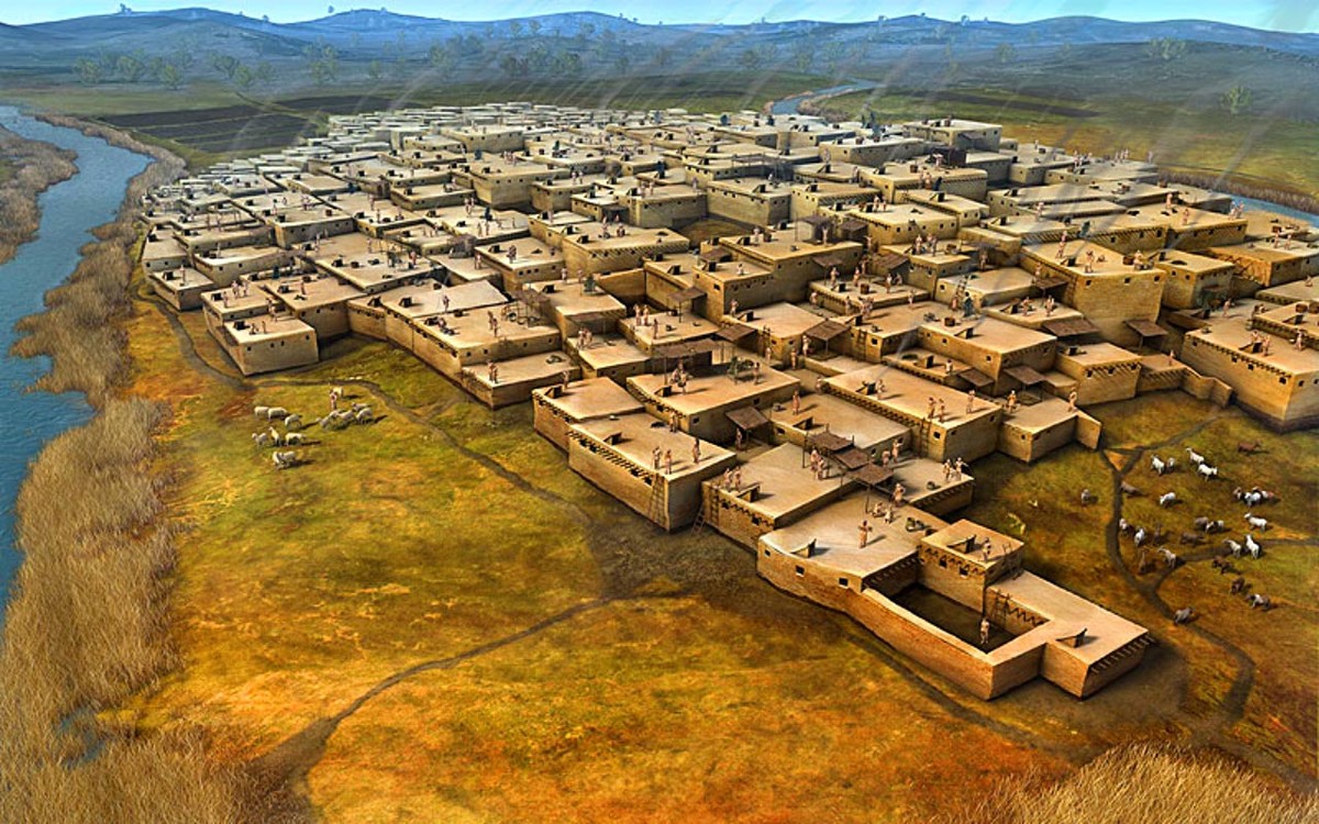 This is an artist’s impression of Çatalhöyük.